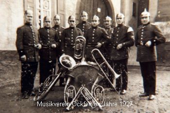 Musikverein Ockfen im Jahre 1927
